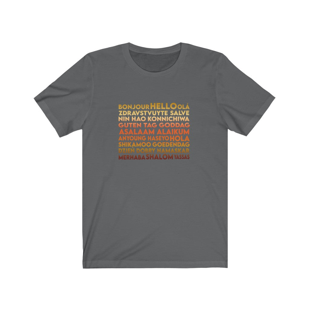Hello (Languages) - Unisex Jersey Short Sleeve Tee