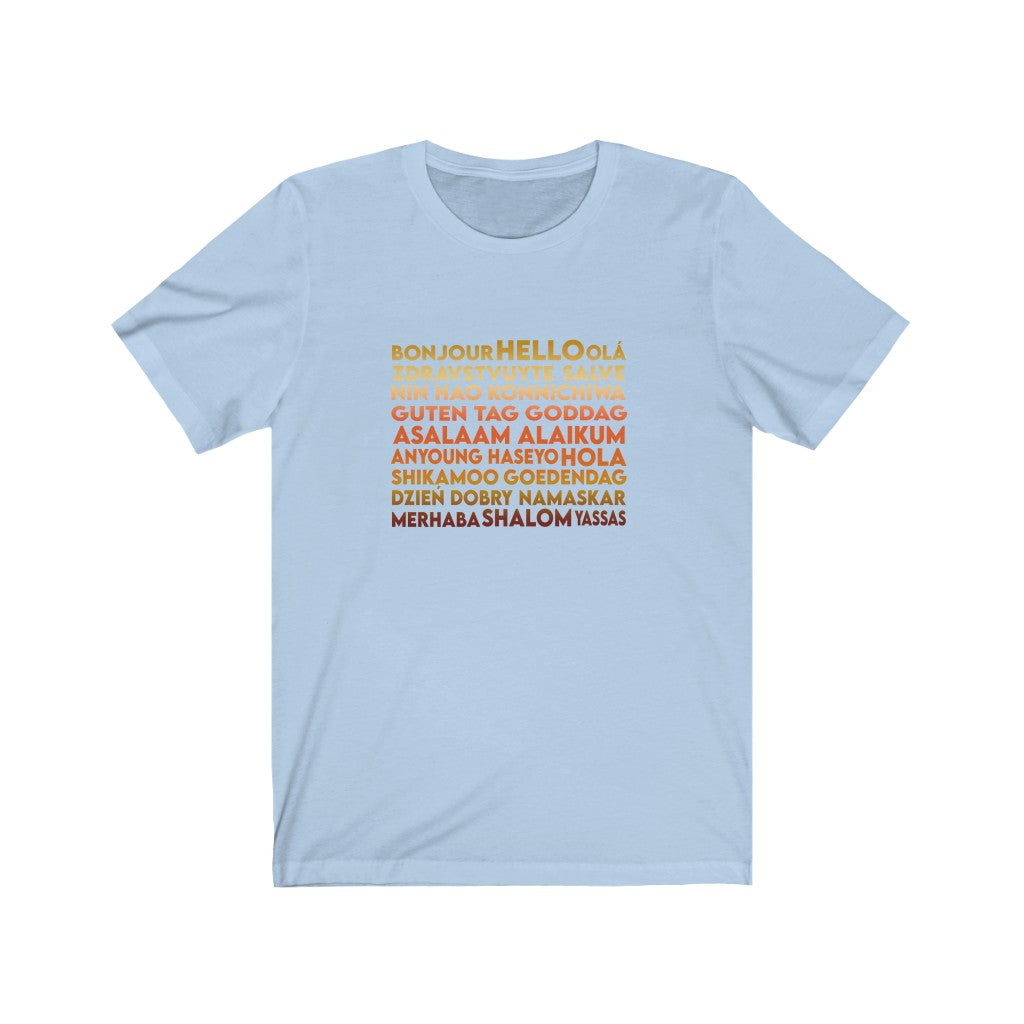 Hello (Languages) - Unisex Jersey Short Sleeve Tee