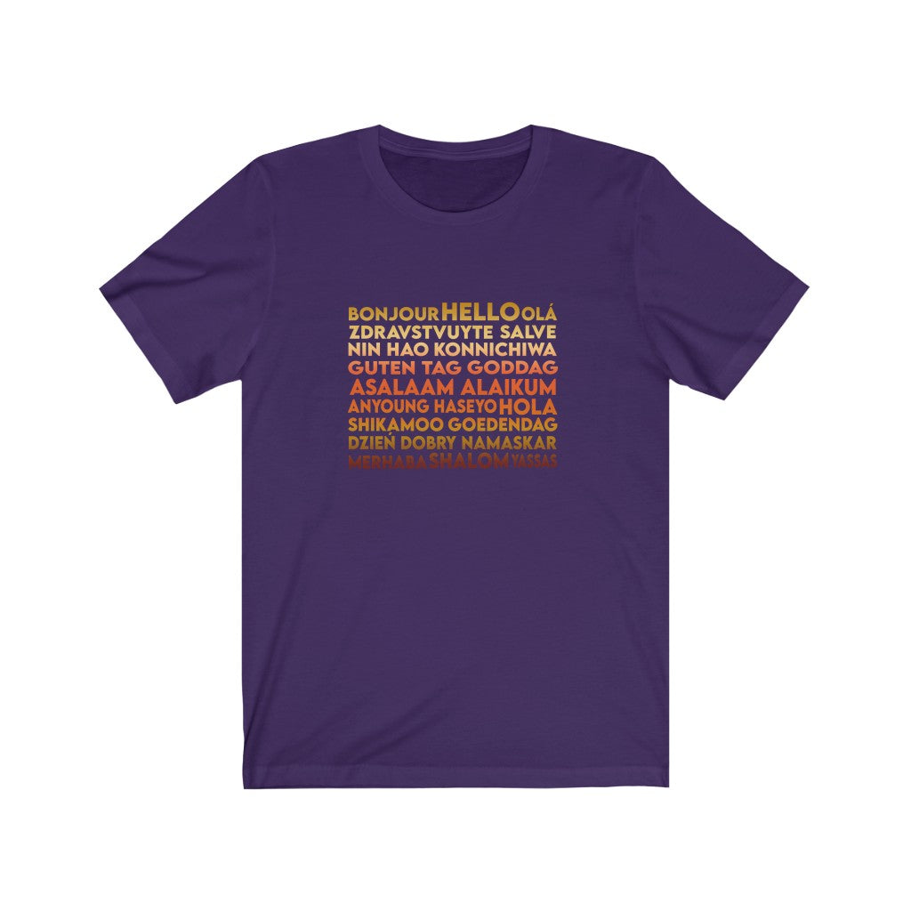 Hello (Languages) - Unisex Jersey Short Sleeve Tee