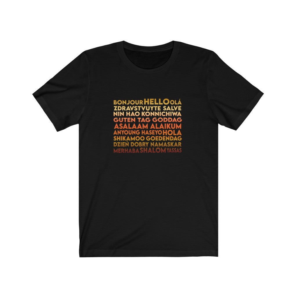 Hello (Languages) - Unisex Jersey Short Sleeve Tee