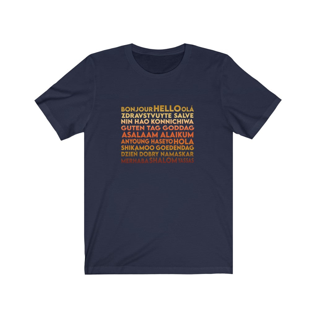 Hello (Languages) - Unisex Jersey Short Sleeve Tee